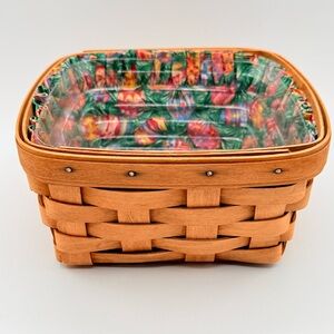 Longaberger 1994 Easter Basket w Liner & Protector Handwoven USA